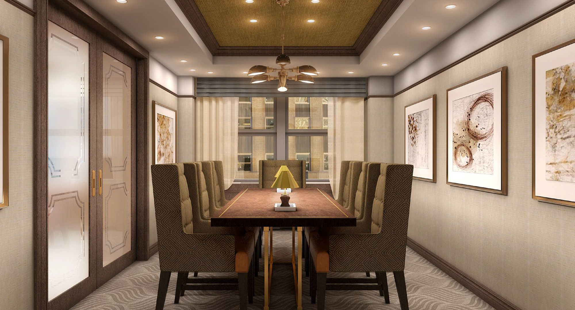 纽约西屋酒店 设施 照片 A 3D rendering of a dining room